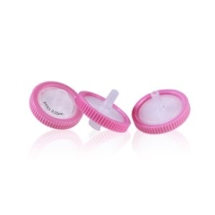 PTFE (Hydrophilic) Syringe Filter, 25mm, 0.45um, Pink, Non-Sterile, 100 pieces per pack, Part Number C0000644